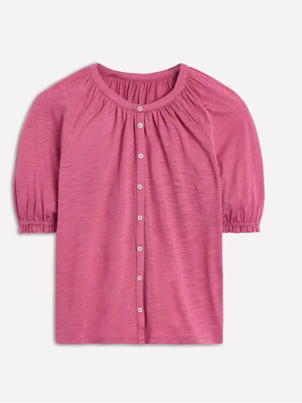Boden Isla Jersey Shirt Blouse 12 US Button Down Cotton NEW